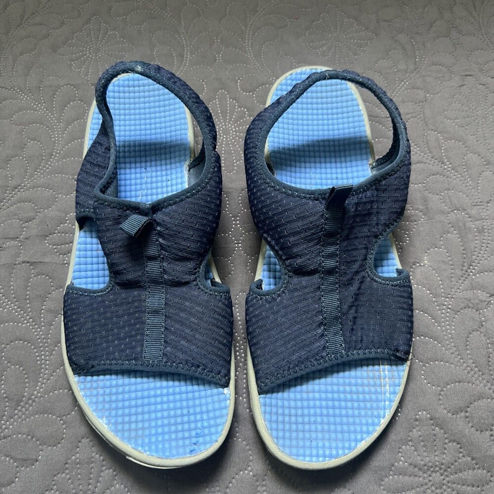 Easy Spirt Esyamatse Navy Blue Slip On Sandals Water Shoes SZ 9 Summer Comfort